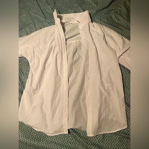 XL white long sleeve button up